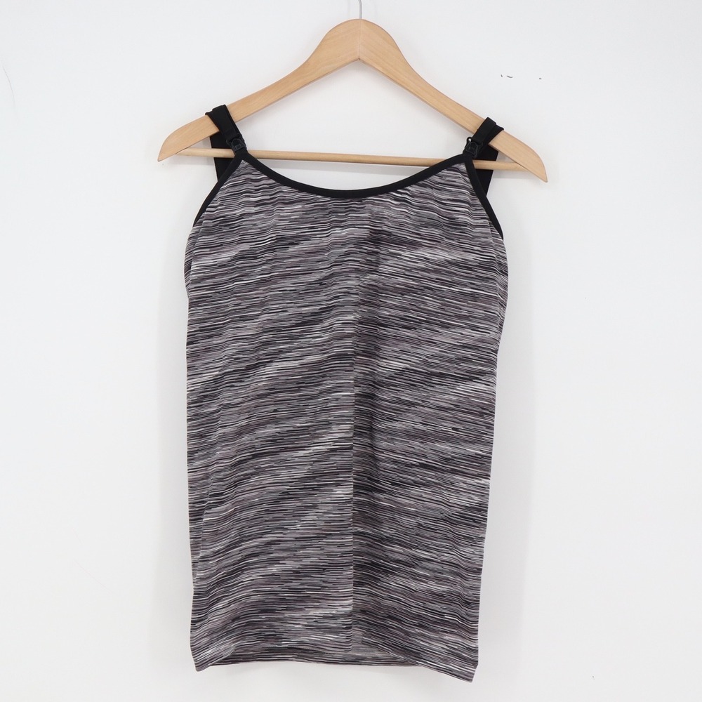 Under Control Nursing Camisole Womens L Space Dye Black Gray Maternity Excellent